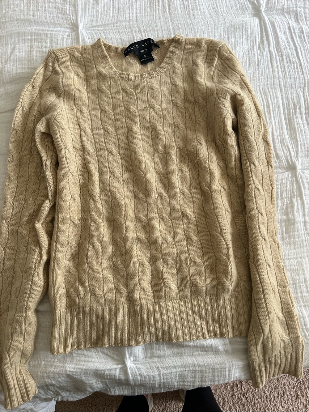 Vintage Ralph Lauren women’s Cable Knit Sweater - Beige